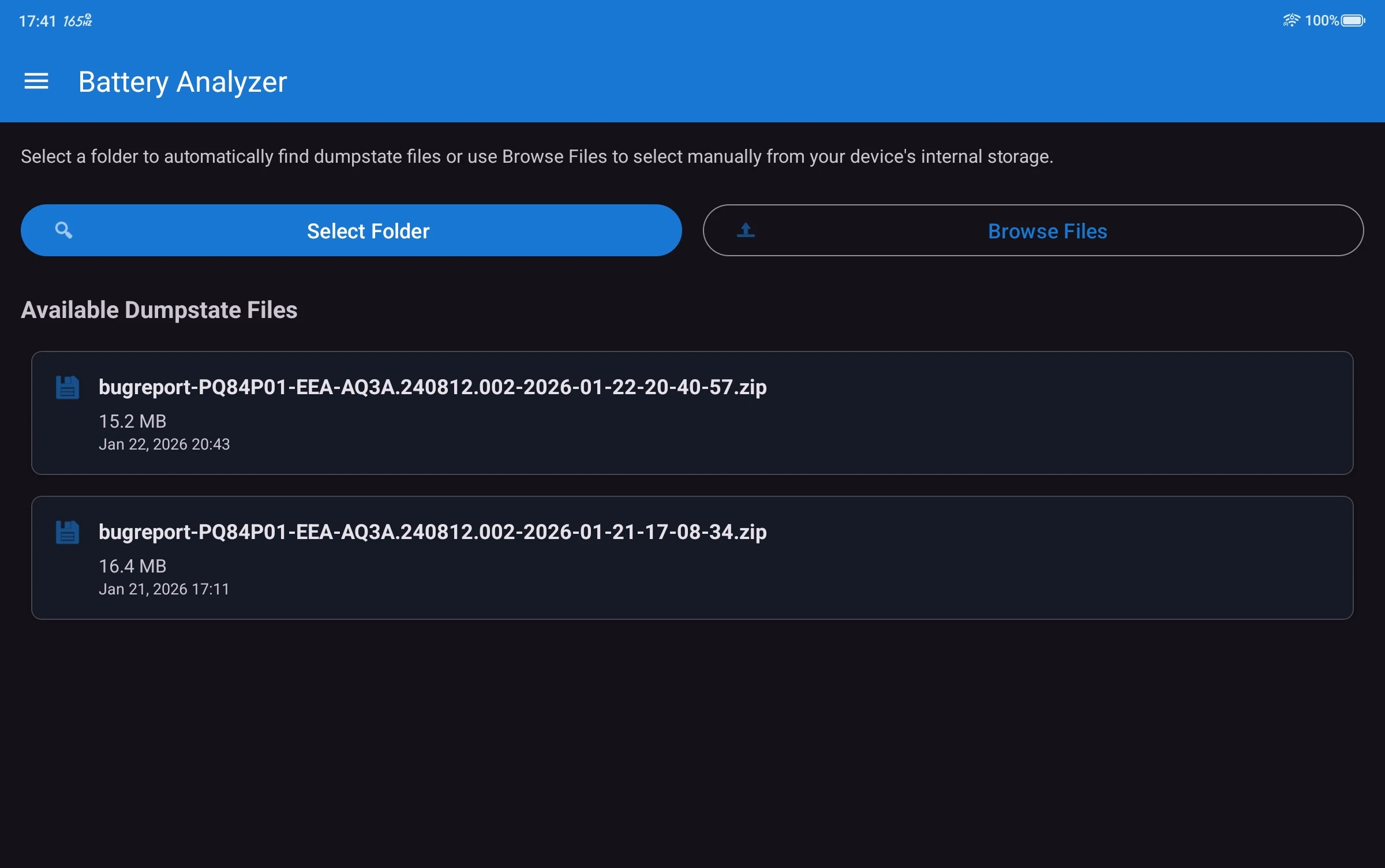 BatteryAnalyzer screenshot